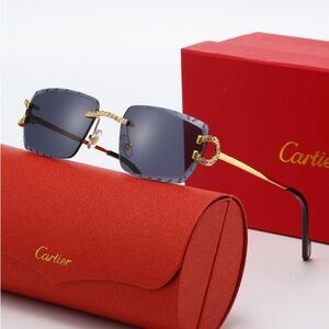 BRAND NEW Cartier Men's Sunglasses with Black and Gold Accents